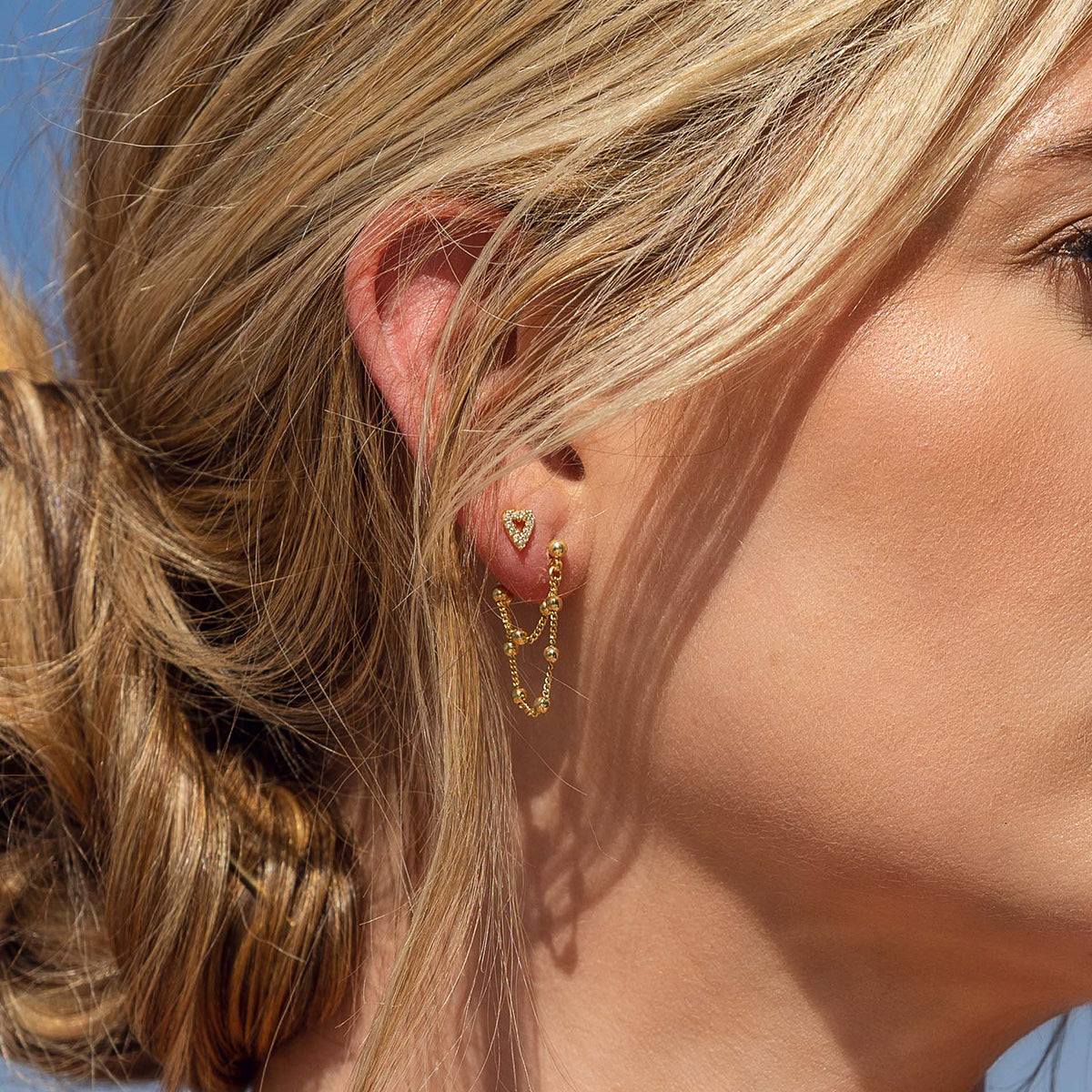 TIFFANY & Co 18K Yellow Gold Ardwear Bolt Stud Ball Chain Earrings |  Tiffany & Co. | Buy at TrueFacet